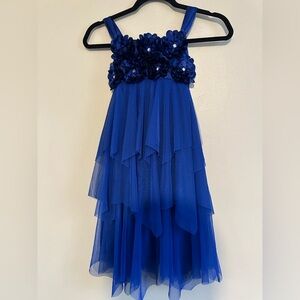 Biscotti girls formal dress color  blue , size 8